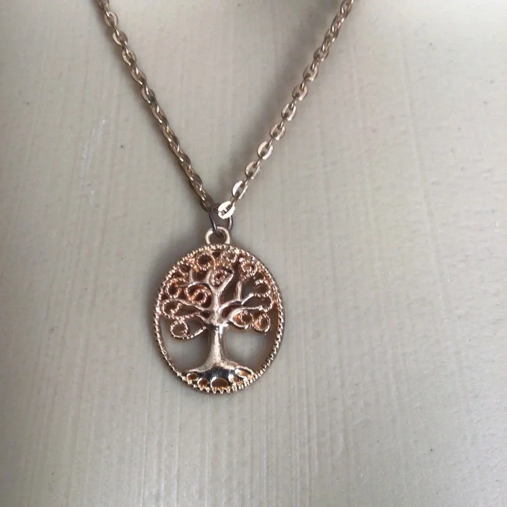 Tree of Life Rose Gold Necklace - 17”